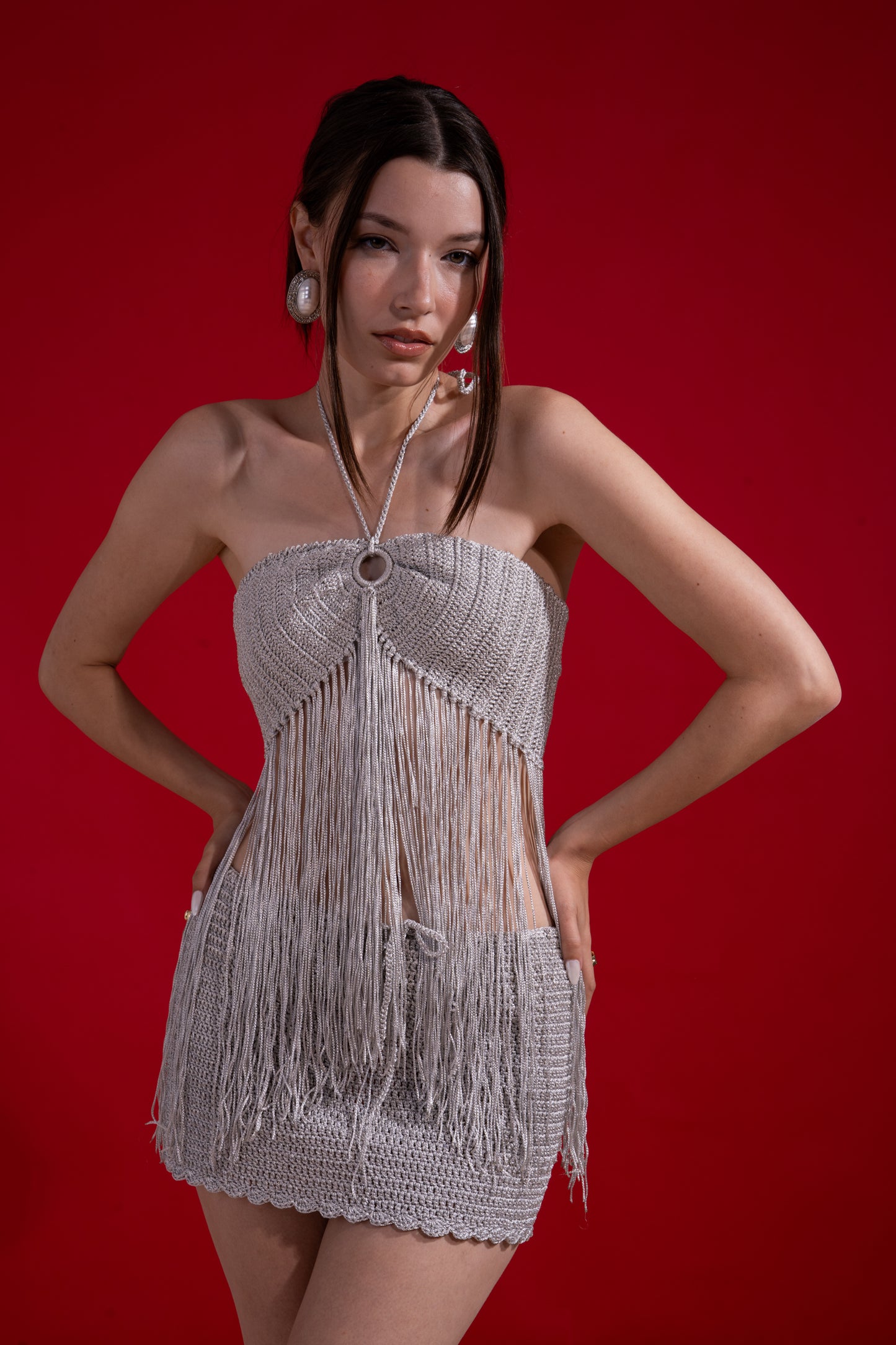 Light silver fringe set
