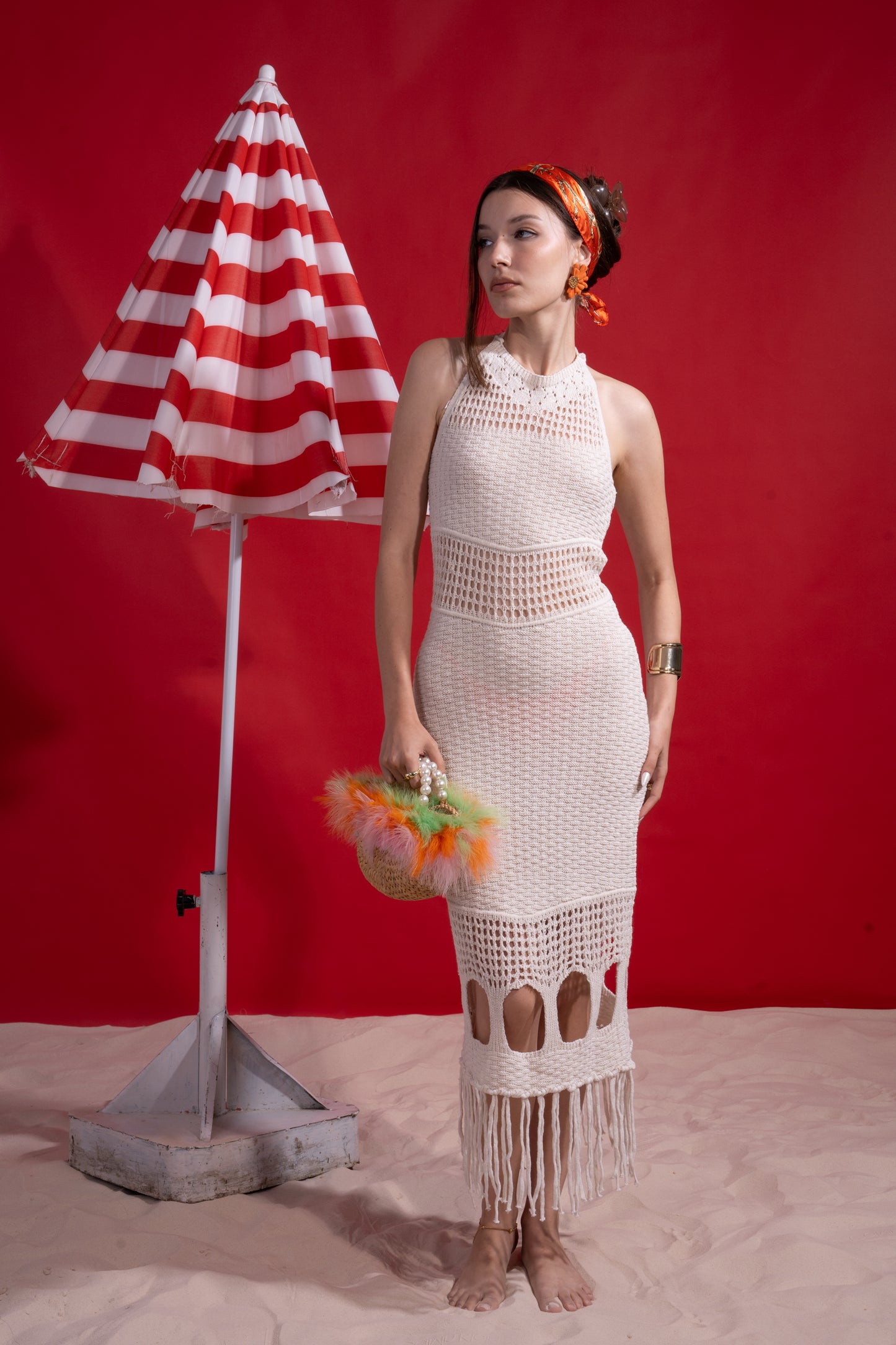 Offwhite handmade long dress