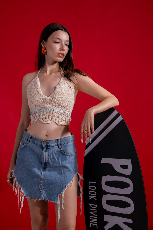 Crochet cropped top