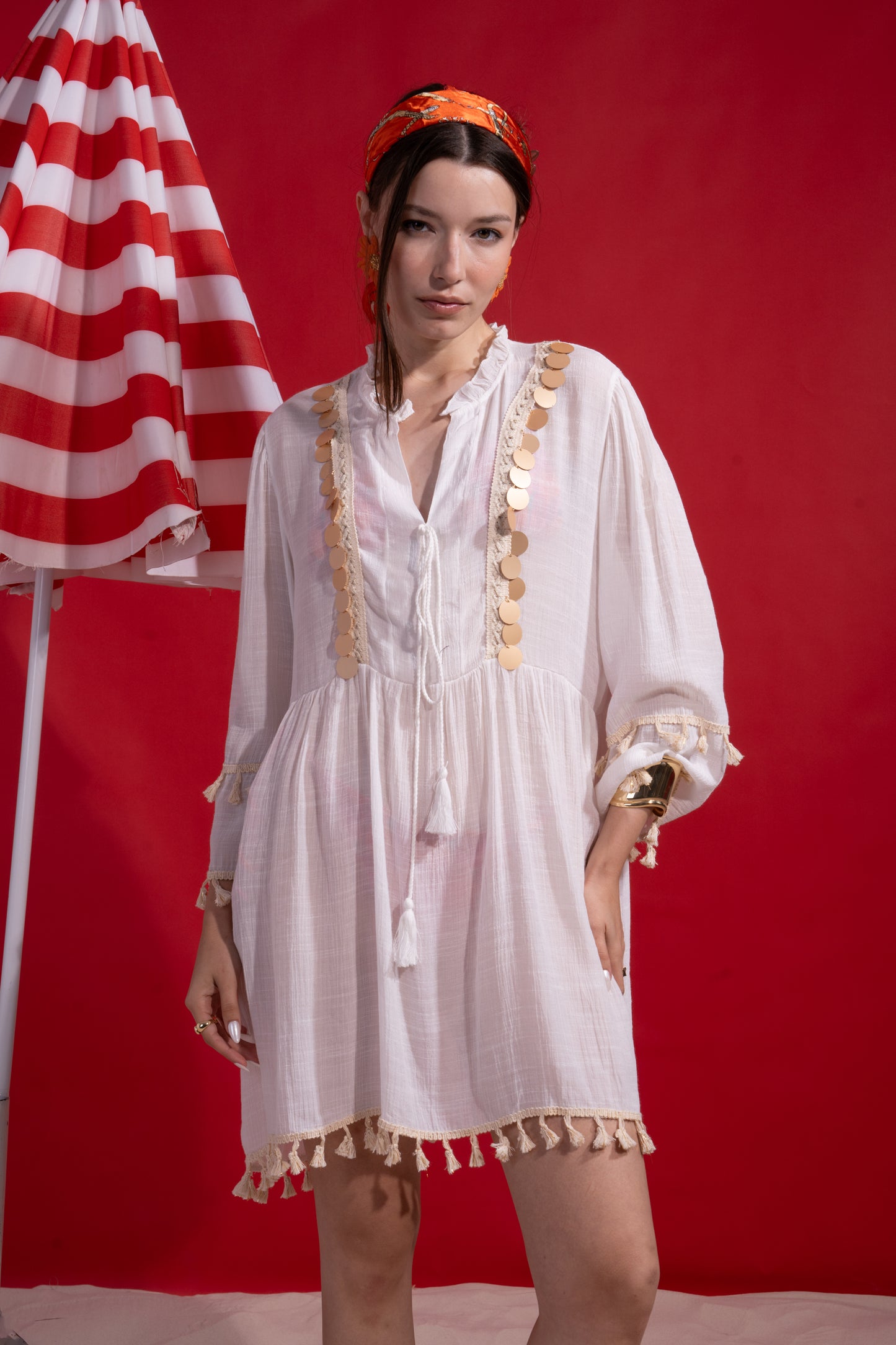 Boho white coverup