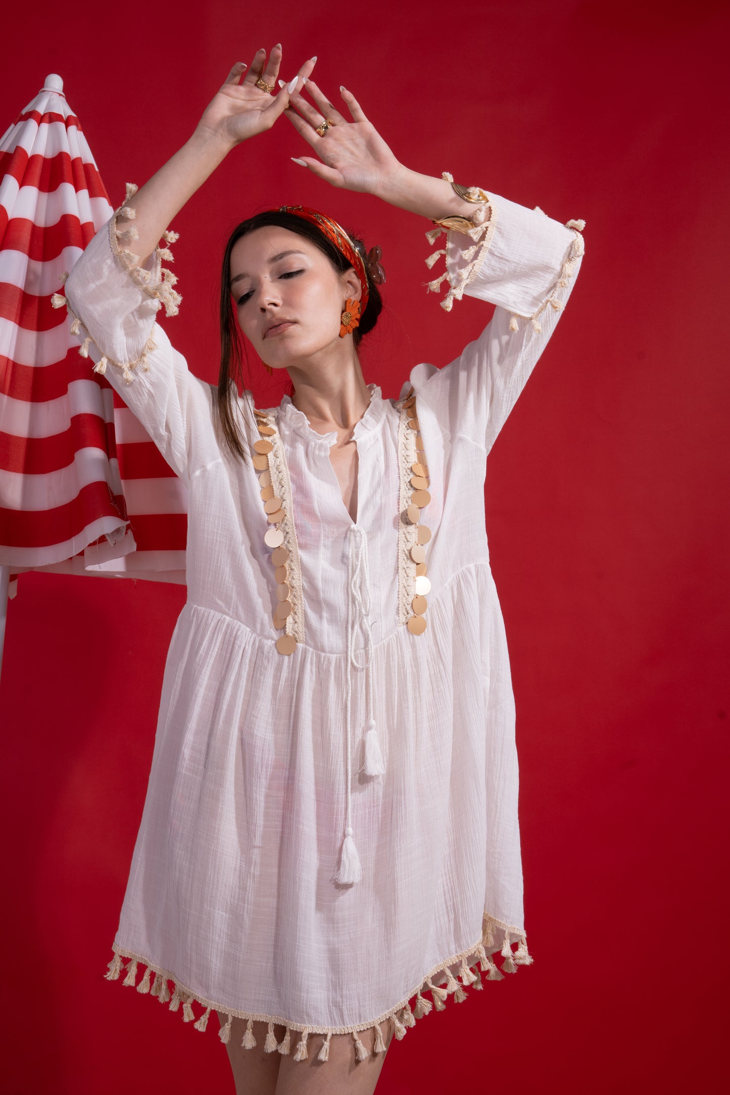 Boho white coverup
