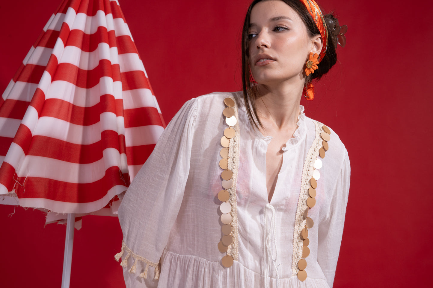 Boho white coverup