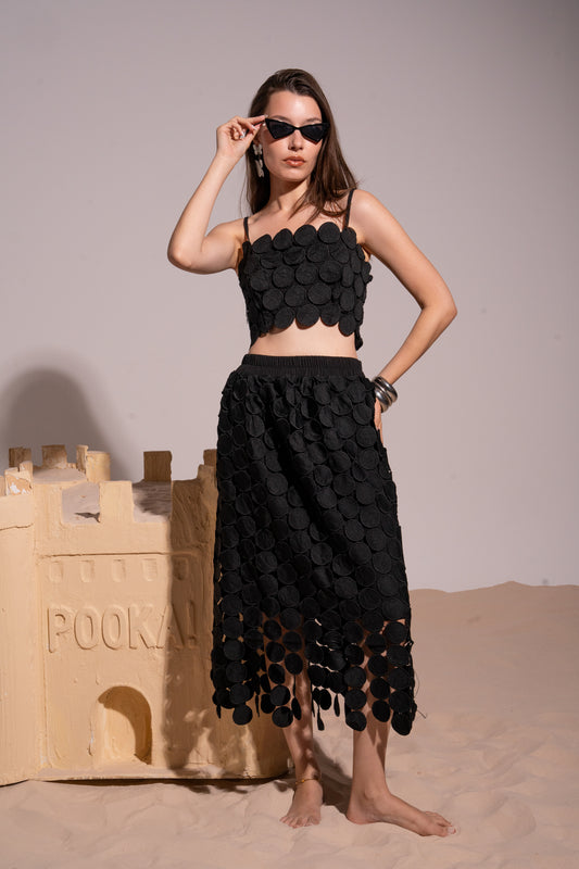 Black 2 piece circle set