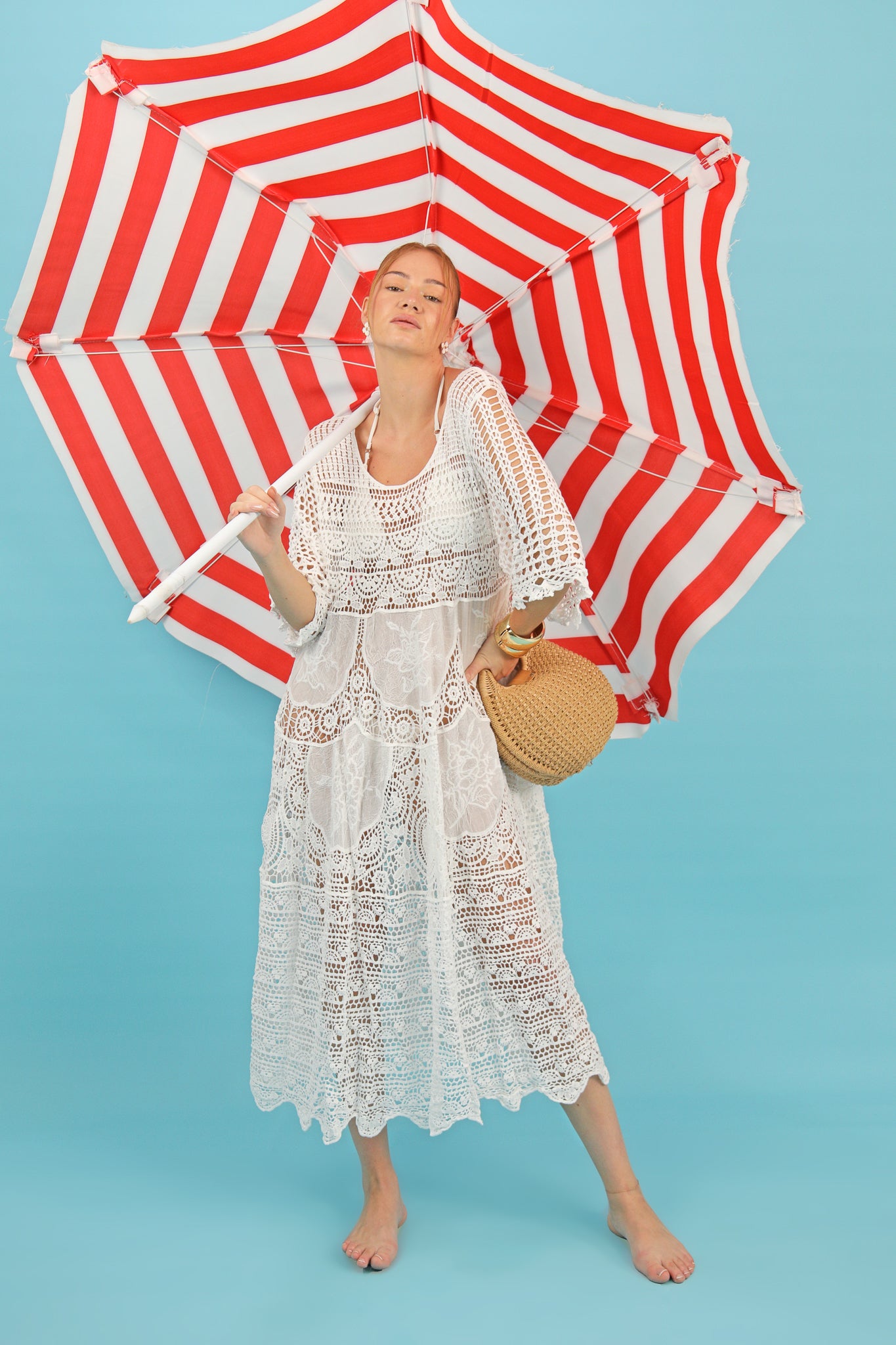 White Crochet Beach Dress