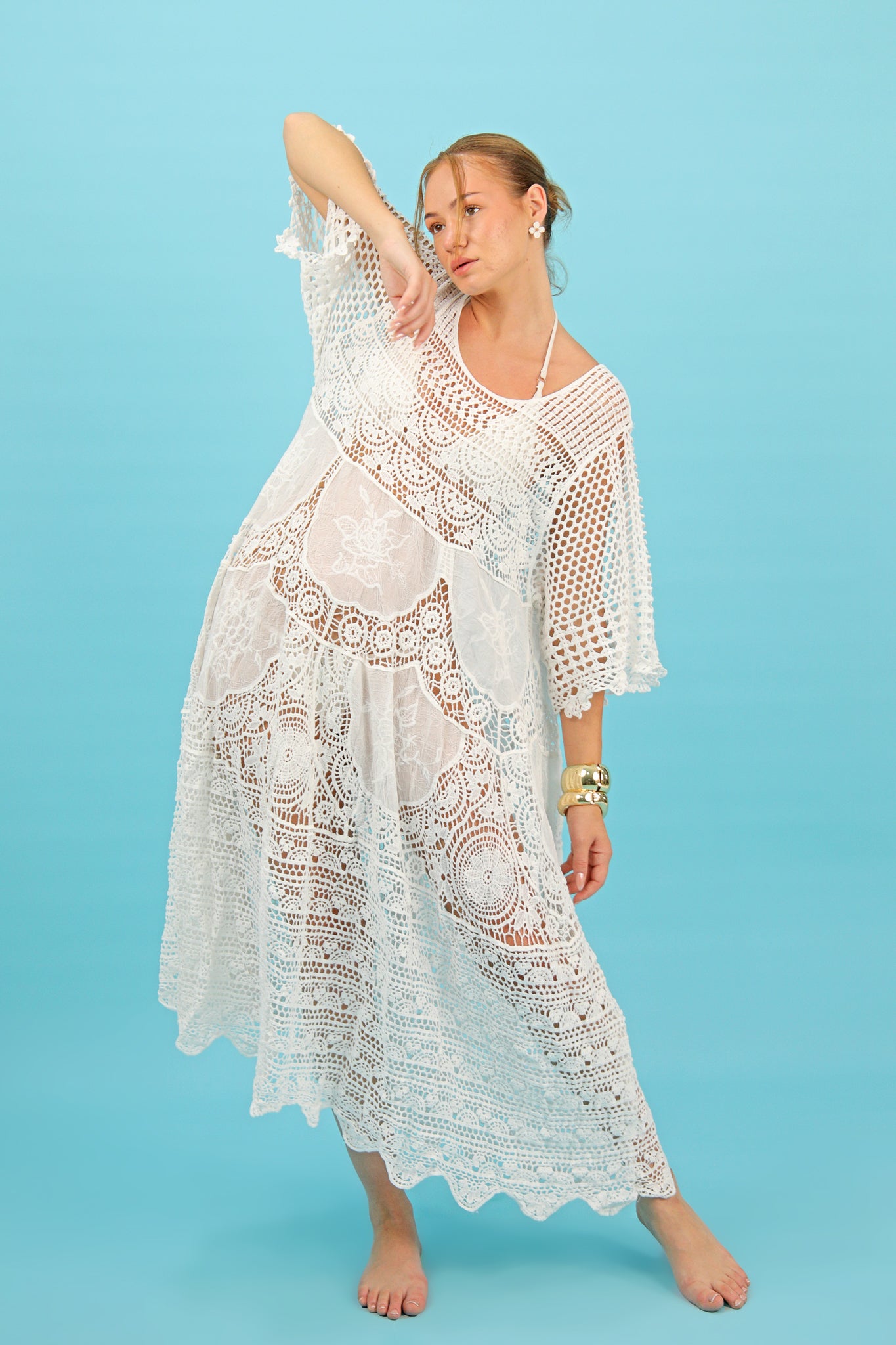 White Crochet Beach Dress