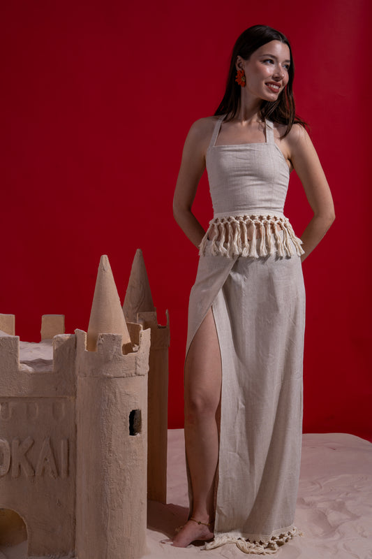 Beige linen 2 piece set
