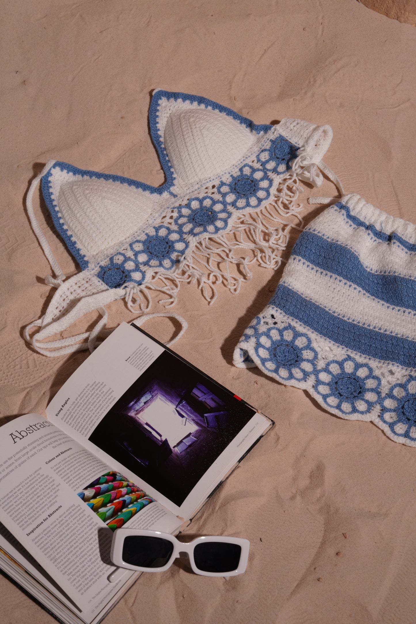 Blue*white short set